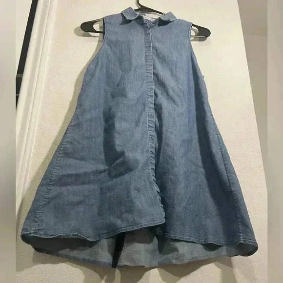 Alice and Olivia Anisa Sleeveless Chambray Denim Tunic Top Womens Size XS - Picture 4 of 8